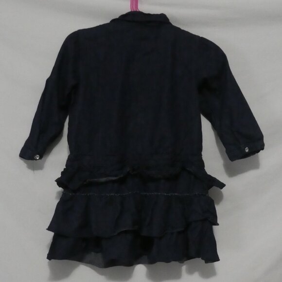 MAGGIE & ZOE | 5T | Blue Denim Dress with Collar and Ruffles - Picture 2 of 16